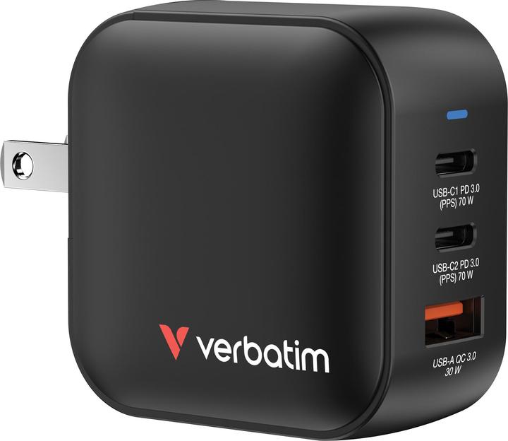 Verbatim GaN Oplader 70W 3 apparaten (70 W)