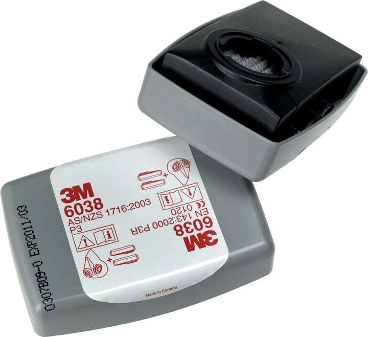 3M Particle filter with activated carbon, P3R 6038 20 pcs. (P3 R, 20 x)