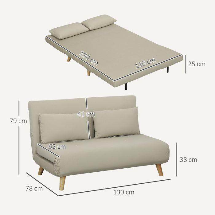 Immagine prodotto Swisshandel24 Schlafsofa Sofa mit Schlaffunktion 130 X 78 cm Couch mit Lendenkissen, Beige
