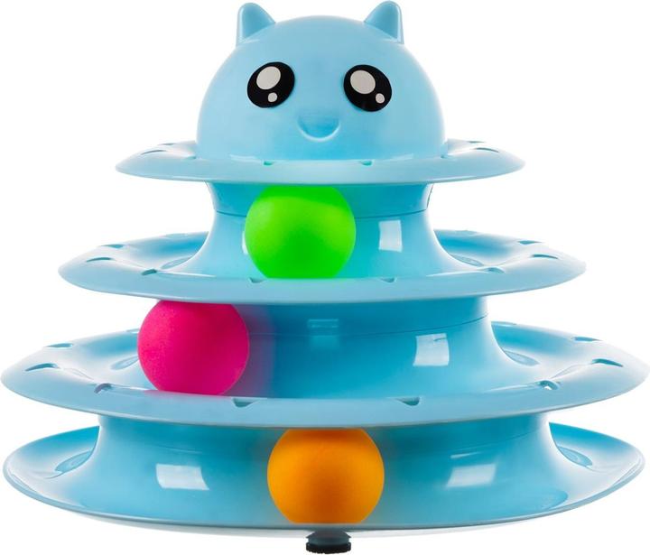 Productafbeelding Purlov Kattenspeelgoed - Toren met ballen 21837 (Speelgoed met kattenkruid)