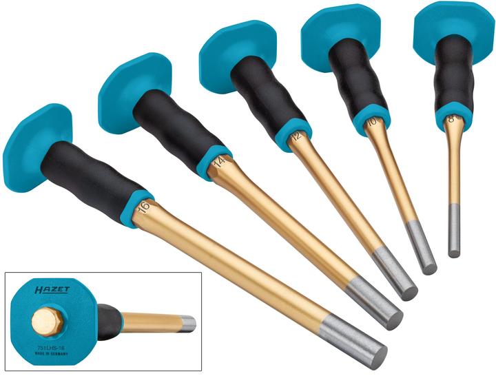 Image du produit HAZET Jeu de chasse-goupilles · avec protège-mains · long 751LHS/5-1 ∙ 5 pièces