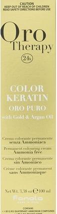 Actual product image Fanola Colour Keratin Oro Puro 9/1 Rubio Clarisimo Ceniza 100ml