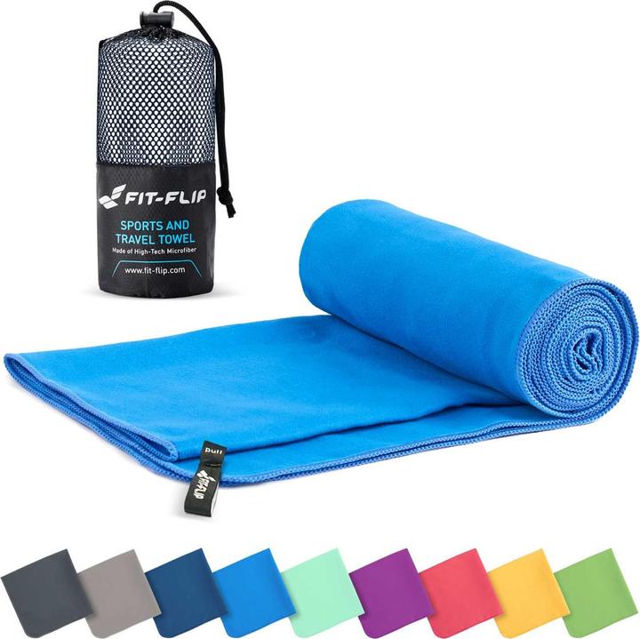 Produktbild Fit-Flip Mikrofaser Handtuch schnelltrocknend mit Tasche 70x140cm (70 x 140 cm)