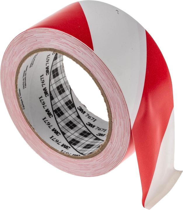 Image du produit 3M Scotch 767 Ruban de marquage en vinyle rouge, blanc Ruban de marquage au sol, épaisseur 0,13 mm, 50 (50 mm)