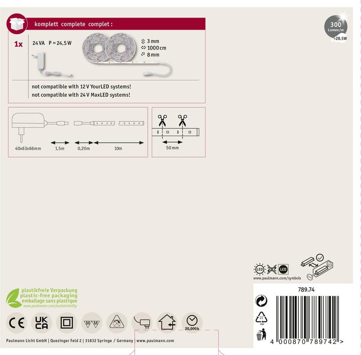 Actual product image Paulmann Simp LED Strip (Warm white, 1000 cm, Indoor)