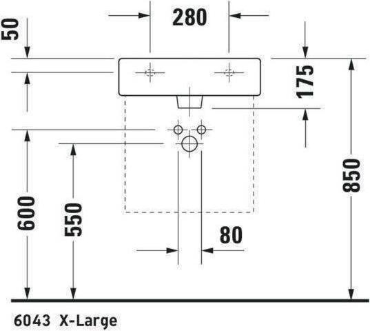 Immagine prodotto Duravit Lavabo VERO w ÜL HLB 500x470mm chiuso 1 HL bianco WG (47 cm, 50 cm)