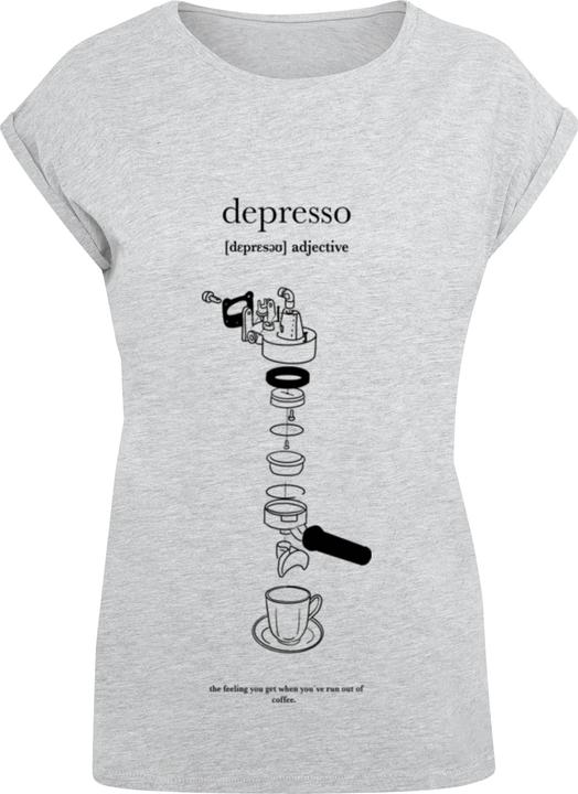 Actual product image Mister Tee MisterTee Ladies Depresso Extended Shoulder Tee - 174691 (L)