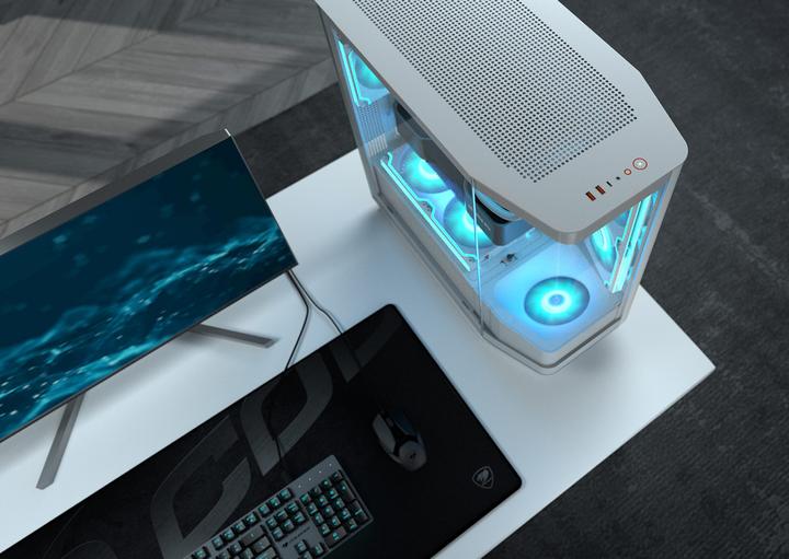 Produktbild Cougar Boitier Moyen Tour E-ATX FV270 RGB avec panneaux vitrés (Blanc) (mATX, Mini-ITX, ATX, SSI CEB)