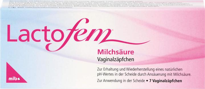 Image du produit Mibe Suppositoires vaginaux à l'acide lactique Lactofem, 7 pc SUP (Suppositoires vaginaux)