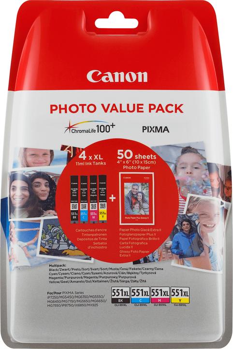 Actual product image Canon CLI-551 (C, M, Y, BK)
