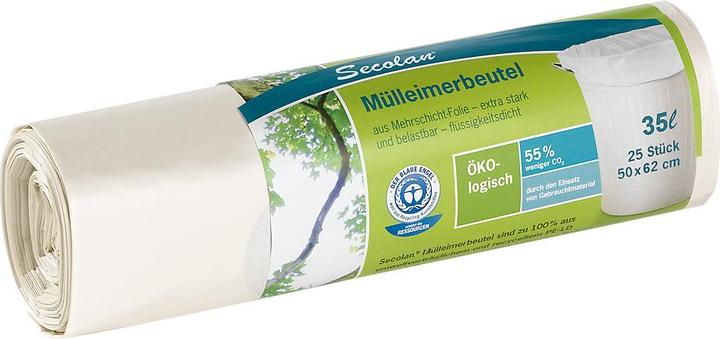 Actual product image Secolan Bin liners 35.0 l white 25.0 µm, 20 pcs. (20 x, 35 l)