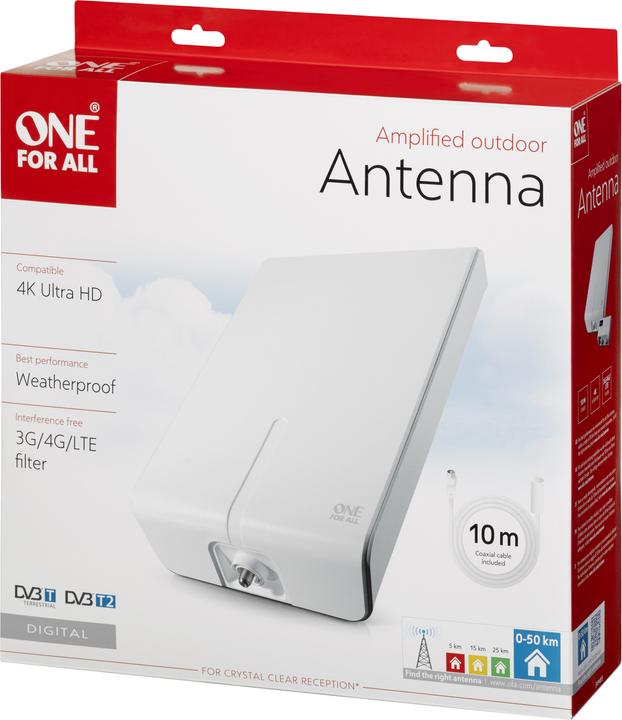 Image du produit One for All DVB-T FHD Extérieur SV-9455 (Antenne plate, 48 dB, DAB/DAB+, DVB-T / -T2)