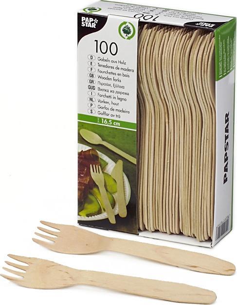 Image du produit Papstar Fourches en bois pur (100 x)