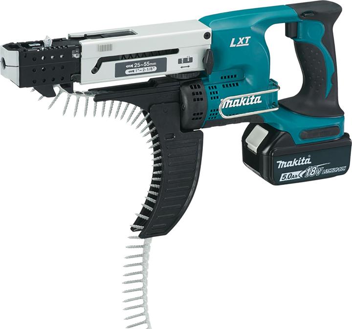 Makita Visseuse à chargeur 18V DFR550RTJ 2x batterie 5.0Ah (Fonctionnement sur batterie)