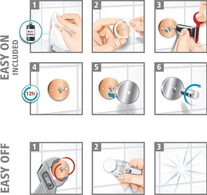 Actual product image tesa MOON hairdryer holder incl. adhesive solution without drilling
