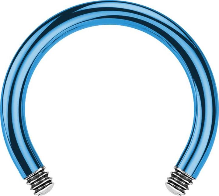 Actual product image Star Piercing Circular barbell rod light blue (without brass, Titanium G23)