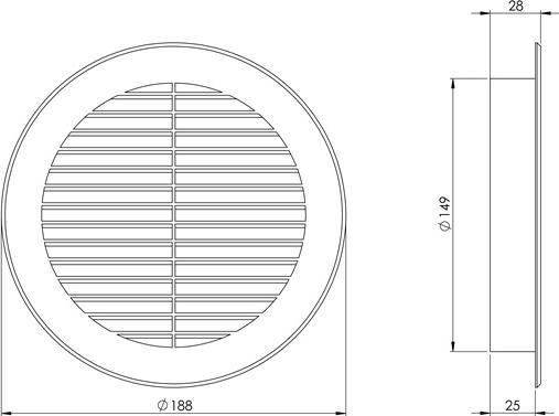 Actual product image Euro3plast Grille Ventilation D150, Brown