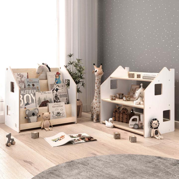 Montessori Set di scaffali per libri e giocattoli
