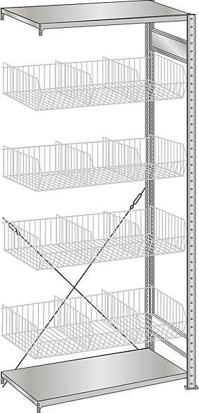 Actual product image Schulte Lagertechnik MULTIplus150 boltless shelving system with wire baskets