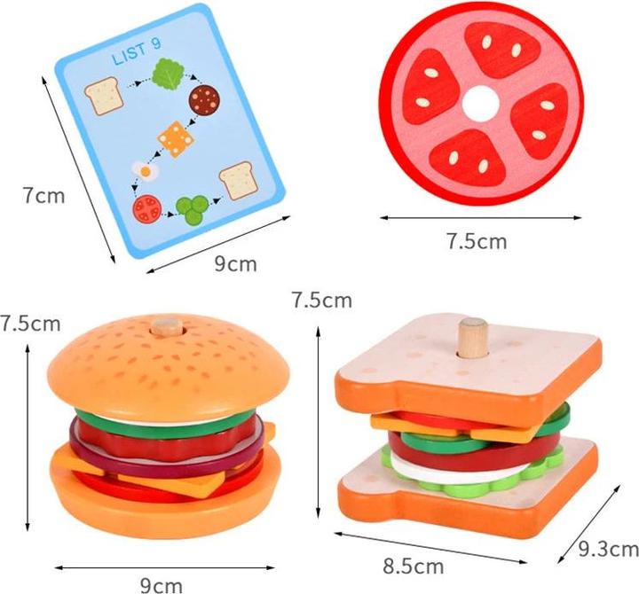 Image du produit Activity Board Bricolage Jouer Jouets Simulation Hamburger Sandwich Forme Couleur Couplage Alimentation Puzzle