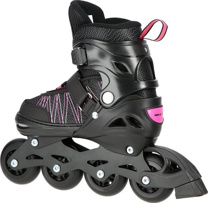 Produktbild Nils Rollschuhe/Hockeyskates Extreme NH11912 schwarz-pink - PU70 mm/82A (S 31-34) (31)