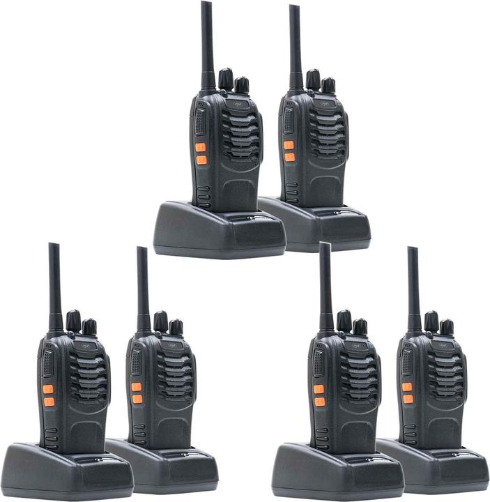 Immagine prodotto PNI Confezione di 6 radio PMR R40 PRO portatili, batterie, caricabatterie e cuffie incluse nella