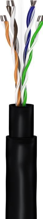 Image du produit Goobay CAT 6 Outdoor Set de câbles réseau, U/UTP, noir, 100 m (U/UTP, CAT6, 100 m)