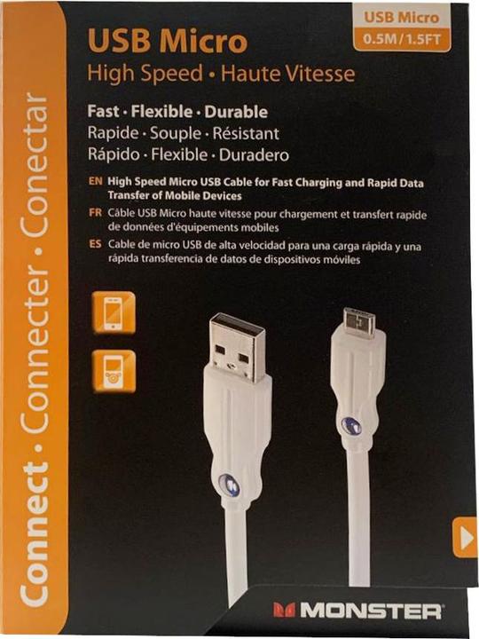 Produktbild Monster Mobile Micro-USB Kabel (0.45 m, USB 2.0)