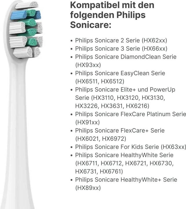 Actual product image Hermex Toothbrush head Alternative replacement brushes for Philips Sonicare W2 (8 x)