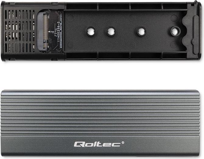 Image du produit Qoltec 52267 Boîtier | Disque SSD M.2 | SATA | NGFF| USB-C | Super vitesse | 2 TB | Gris (M.2)