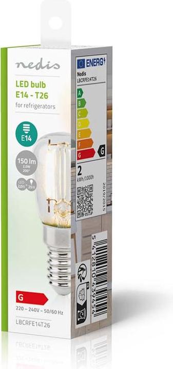 Actual product image Nedis Fridge lamp | LED | E14 | 2 W | T26 (E14, 2 W, 150 lm, 1 x, G)