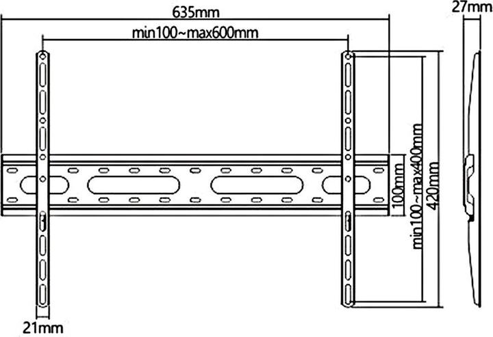 Produktbild Maclean Sparsamer TV-Halter, Max Vesa 600x400, 37-70", 45kg, Schwarz, MC-939 (Wand, 70", 45 kg)