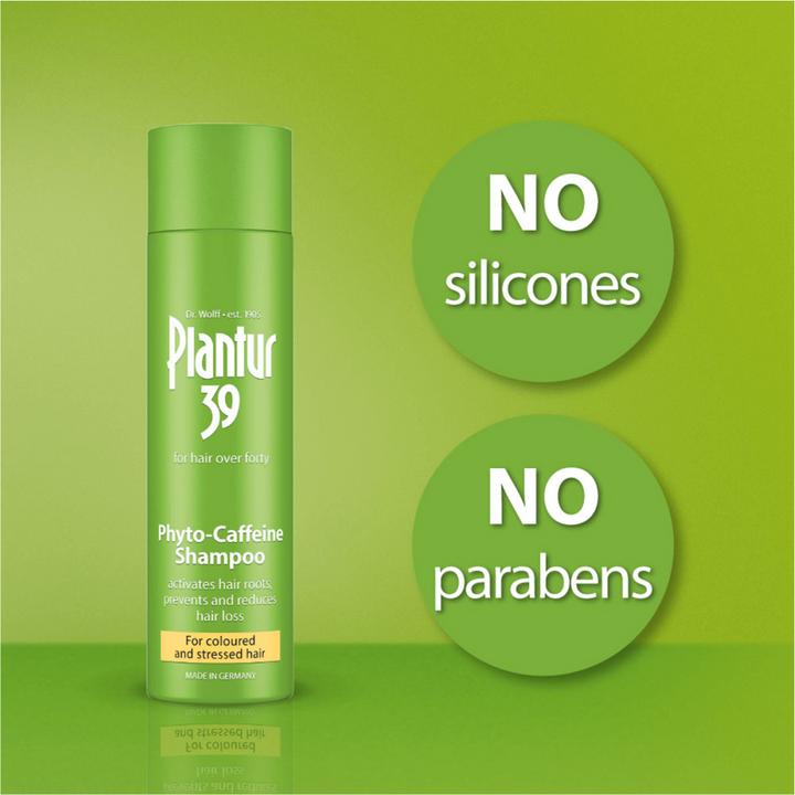 Immagine prodotto Plantur 39 Shampoo alla caffeina, specialmente per capelli colorati e danneggiati (250 ml, Shampoo liquido)