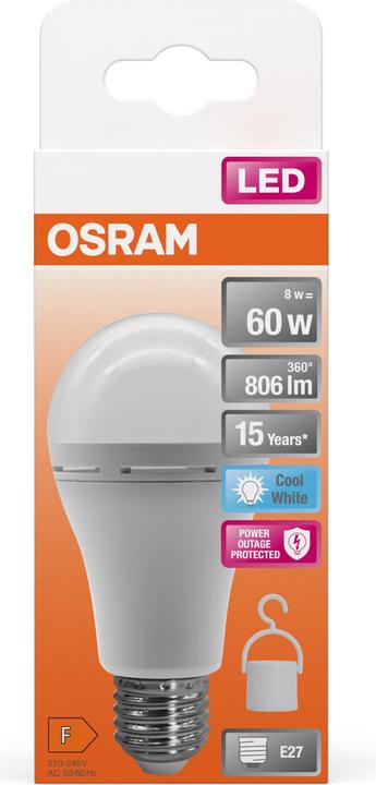 Actual product image Osram LED RECHARGEABLE LAMPS 8W 840 E27 (E27, 8 W, 806 lm, 6 x, F)