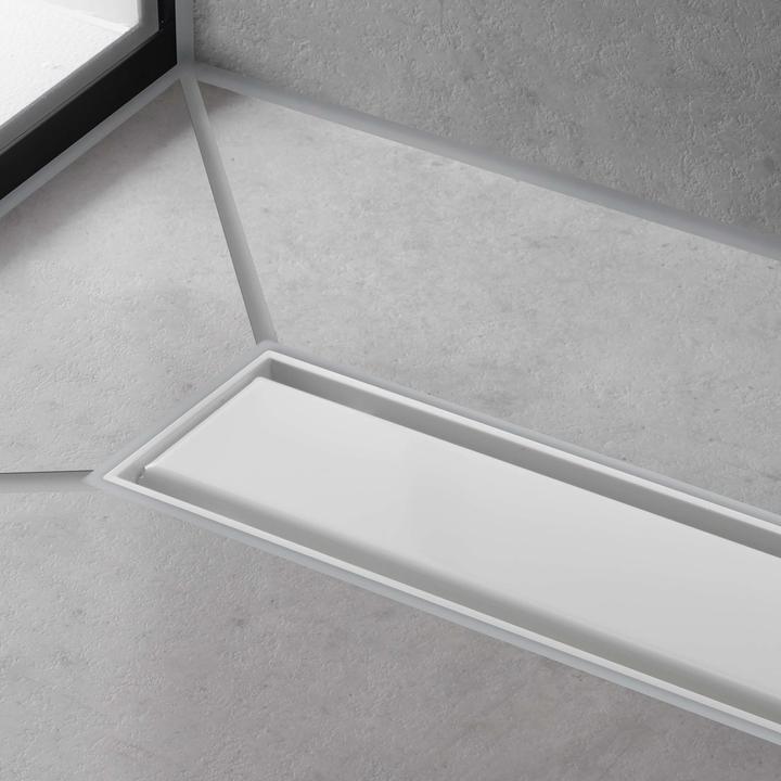 Actual product image hansgrohe HG shower channel RainDrain Match m height-adjustable frame 1000mm matt white (1000 mm)