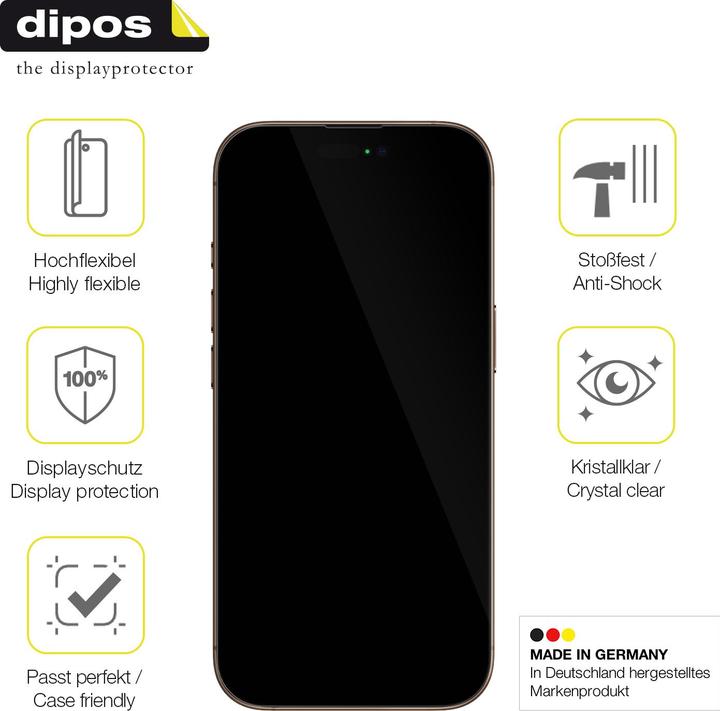 Image du produit Dipos Film de Protection d’écran Full-Cover 3D (1 pièce(s), Apple iPhone 16 Pro Max)