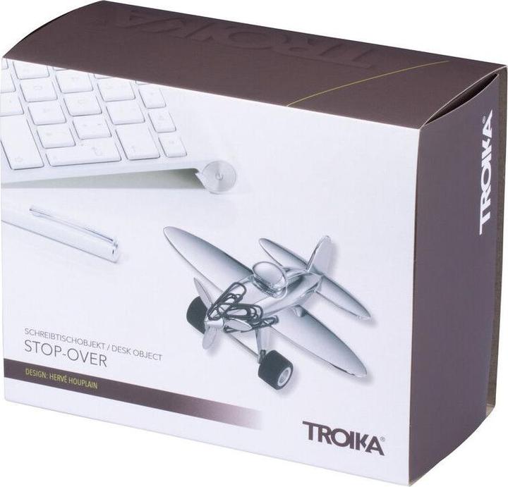 Actual product image Troika STOP-OVER Avion presse-papiers avec aimant à trombones, gris (4 x)