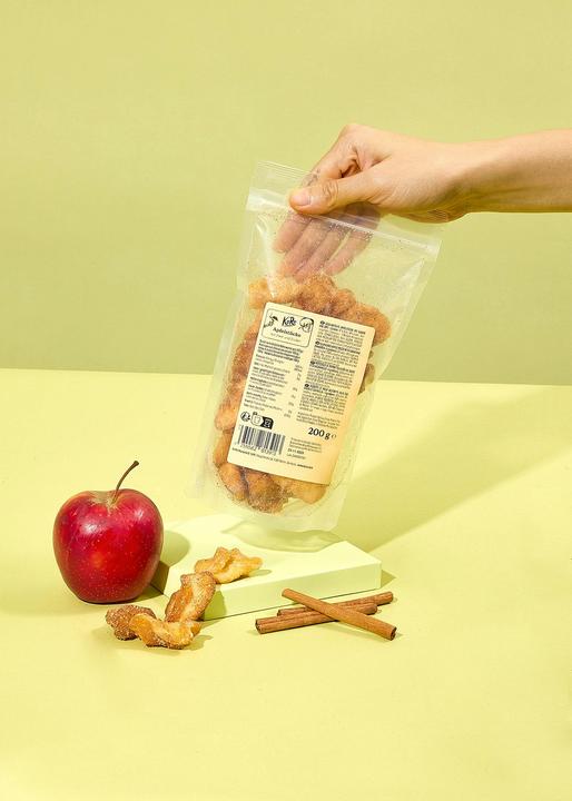 Actual product image KoRo Sulphurised apple pieces with sugar and cinnamon (200 g)