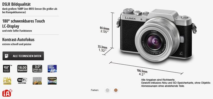 Actual product image Panasonic Dmc Gf7 (16 Mpx, Micro Four Thirds)