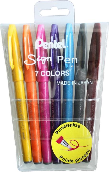 Produktbild Pentel Brush Sign Pen, Faserschreiber (Mehrfarbig, 7 x)