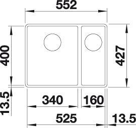 Produktbild Blanco Subline 340/160-F (42.90 cm, 55.20 cm)