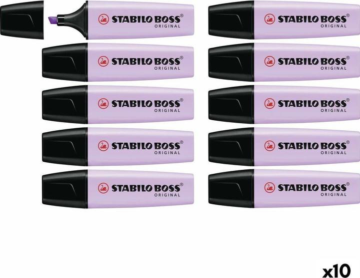Actual product image STABILO Highlighter - BOSS ORIGINAL Pastel - Pack of 10 - Shimmer of purple (Violet, 5 mm, 10 x)