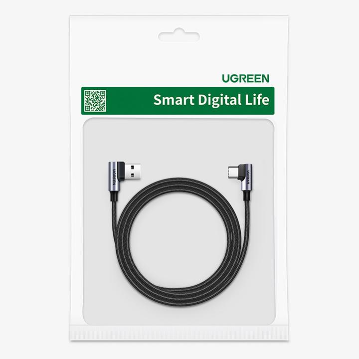 Produktbild Ugreen USB-C to USB-A 2.0 Angled Cable US176, 3A, 3m (Black) (3 m, USB 2.0)
