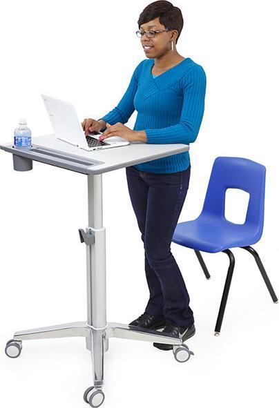 Actual product image Ergotron roll stand, LearnFit Desk, adjustable