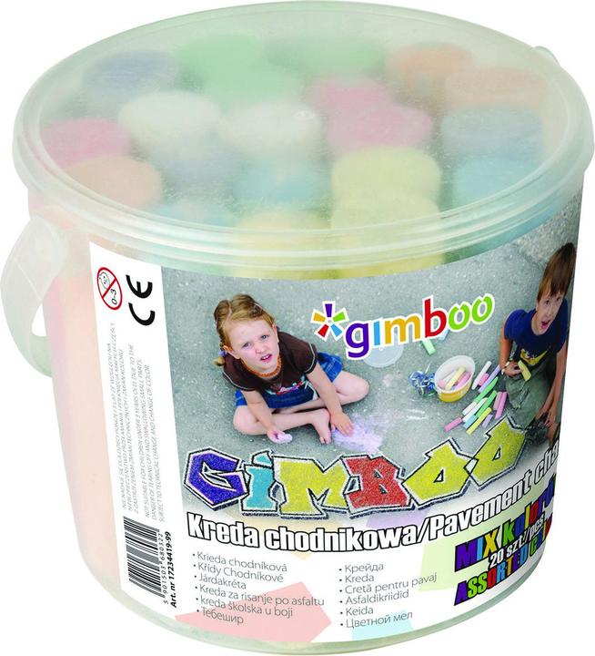 Actual product image Gimboo Road chalk xxl, in plastic bucket, 20 pcs. (Multicoloured, 20 x)