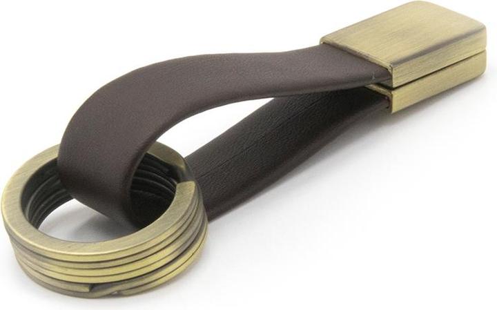 Immagine prodotto Troika TWISTER ANTIK portachiavi in pelle con chiusura "TWIST", marrone/oro antico