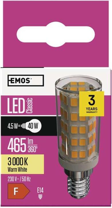 Actual product image Emos LED lamp for extractor bonnet (E14, 4.50 W, 465 lm, 1 x, F)