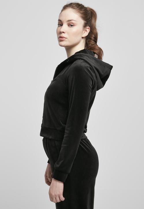 Produktbild Urban Classics Ladies Short Velvet Zip Hoody (M)
