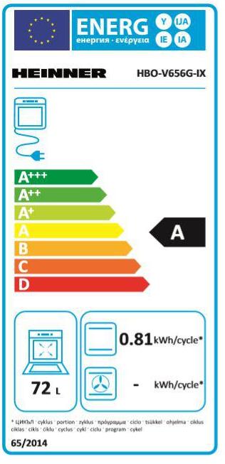 Energie-Label Heinner HBO-V656G-IX