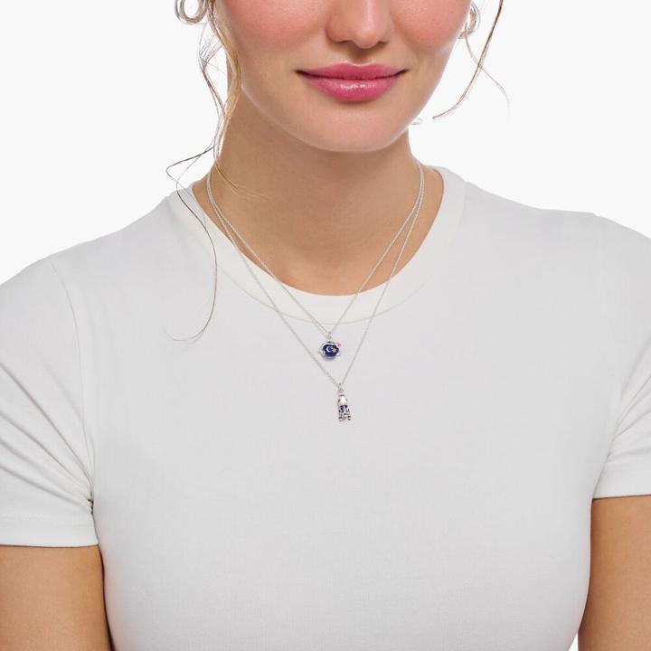 Actual product image Thomas Sabo Necklace with colourful silver Saturn pendant (925 silver, Enamel, 38 - 45 cm)